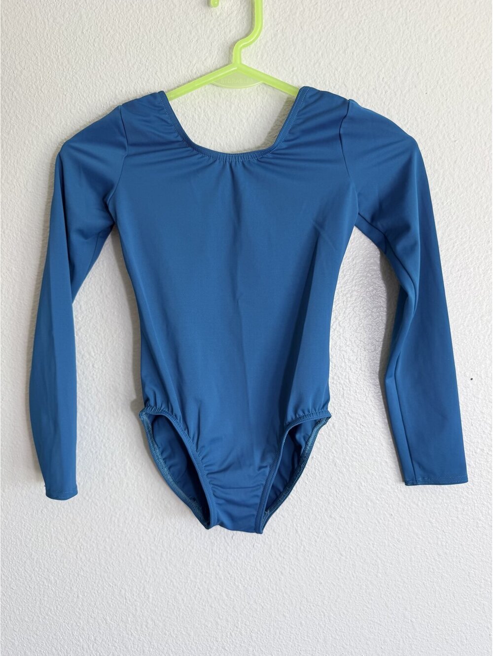 Weissman Long Sleeve Dance Leotard Gathered Neckline Teal Size IC